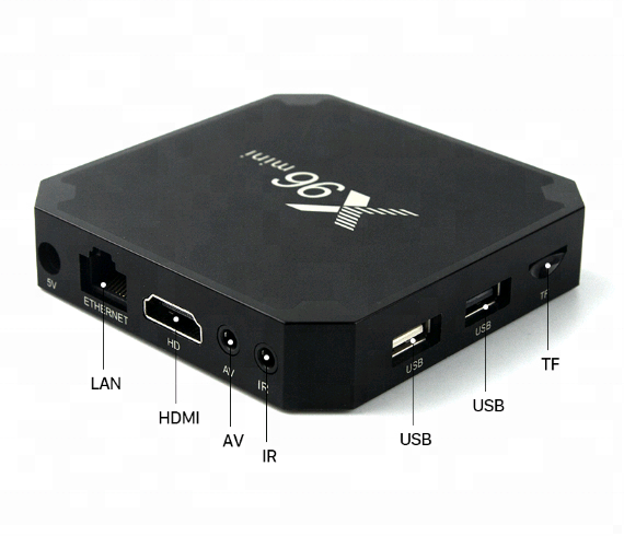 Amlogic s905W Quad Core 4 K 30tps WiFi 2,4 GHz x96mini IPTV Set-top box android 7,1 caja de tv en ángulo recto
