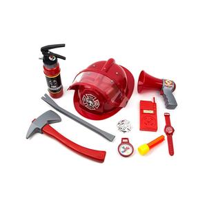 Costume de <span class=keywords><strong>pompier</strong></span> pour enfants - Kit de jeu de rôle de <span class=keywords><strong>pompier</strong></span> en plastique 10 pièces avec extincteur, casque et accessoires pour les enfants de 2 à <span class=keywords><strong>4</strong></span> <span class=keywords><strong>ans</strong></span> - Product Image 1