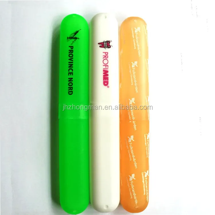 Badezimmer liefert Bonbon farbe Tragbare staub dichte Kunststoff-Zahnbürsten hülle benutzer definiertes Logo Travel Tooth brush Box