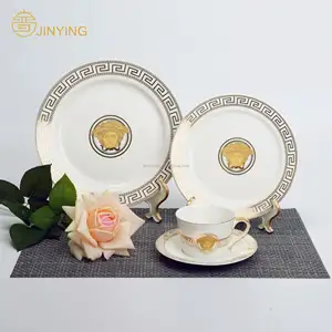 Veweet — service de vaisselle en porcelaine, luxe, service de table en os fin, porcelaine, pour la maison, 4 pièces