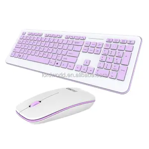 最新无线2.4G紫色Usb纳米迷你键盘鼠标Ios安卓视窗手机RGB机械键盘因为移动