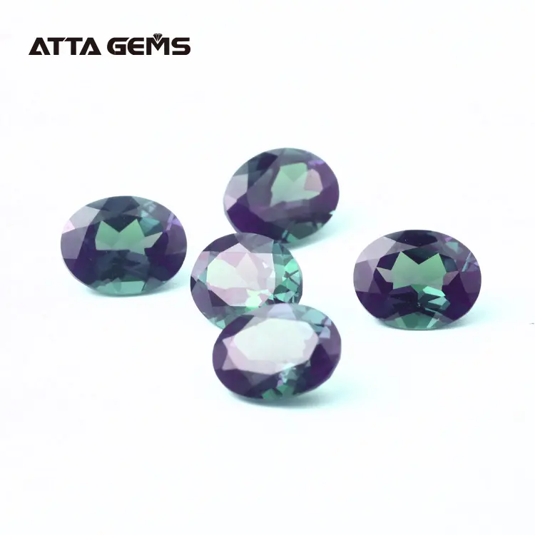 ATTA GEMS Oval Cut 10 × 8ミリメートルアレキサンドライト石の色変更アレキサンドライト宝石石