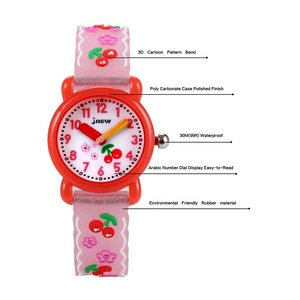 Pulseira infantil de quartzo à prova d'água, ambiental, 3atm, rosa, morango, padrão digital, relógio de pulso para crianças