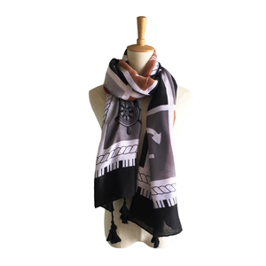 <span class=keywords><strong>2018</strong></span> Newset PRIMAVERA/otoño mujeres negro algodón flechas impresas borla flecos bufandas - Product Image 2
