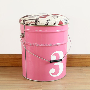 18L Multifunction Metal Barrel Bucket <strong>Stool</strong> <strong>Seat</strong> - Product Image 2