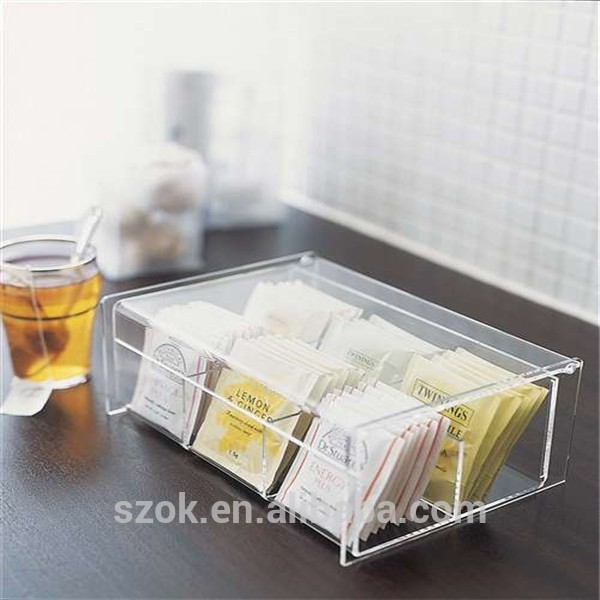Новый дизайн автономных акриловая чайный пакетик коробка с завода