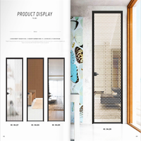 Feuille de porte d'entrée décorative en verre filaire, design de porte de salle de bain sans cadre inserts bas 1076mm verre laminé transparent