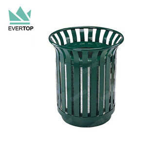 DA-29 Blue/Green/Coffee/Black Steel Dustbin Corner/ Room/Garden/Street Waste Bin Round Open Top Garbage Can Recycling Bin