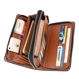 Borsa a Mano da Uomo con Doppia Cerniera, Portacellulare Multi-scomparto, Portafoglio Lungo alla Moda, Borsa da Lavoro Capiente - Product Image 5