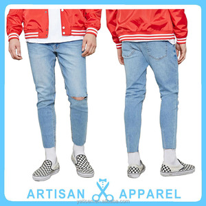 Hombres 2016 nueva moda jeans <span class=keywords><strong>rasgados</strong></span> <span class=keywords><strong>pantalones</strong></span> de mezclilla al por mayor - Product Image 1
