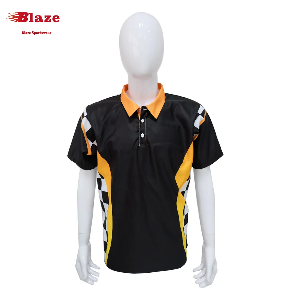 Vente en gros de polo d'équipe de haute qualité chemises de course à sublimation colorée au design personnalisé