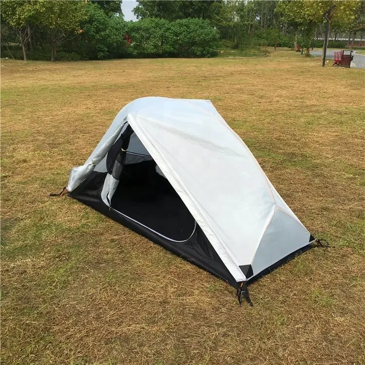 Ultralight çift katmanlı 1 kişi kamp çadırı, CZX-217 su geçirmez ultralight 1 kişi MSR Hubaba çadır ile gel ayak izi