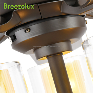 Decoración de lujo 52 pulgadas lámpara ventilador hoja de palma acabados ventilador de techo con luz - Product Image 4
