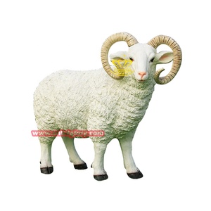 Statues de pelouse de jardin extérieur élégant en résine de fibre de verre artisanat Sculpture d'art religieux fée musique <span class=keywords><strong>chèvre</strong></span> mouton Design pour parc - Product Image 3