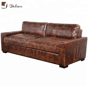 Antik Gaya Eropa Tertekan Kulit Kayu Solid Kaki <span class=keywords><strong>Sofa</strong></span>