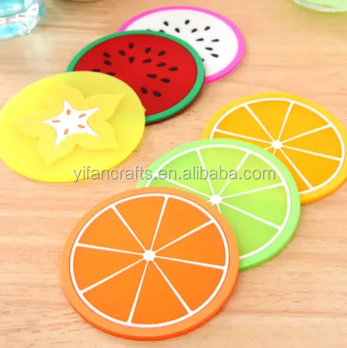 ซิลิโคน Coasters MAT ผลไม้ความร้อนฉนวนกันความร้อนทน Pad Non-SLIP CUP Placemat