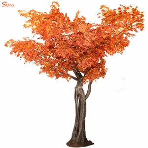 10 ft outdoor fake plastic artificial green maple leaves tree for wedding decoration