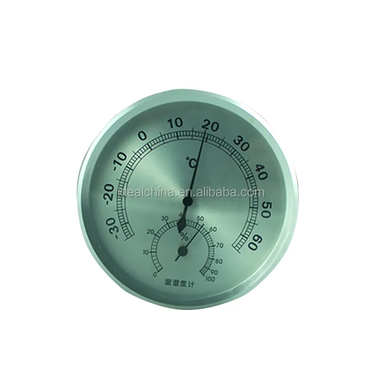 Santigrat Açık Saat Higrometre Termometre Yuvarlak