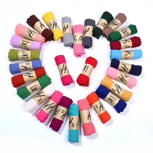 wholesale cheap fashion solid color cotton women polyester scarf 40 colors for choice