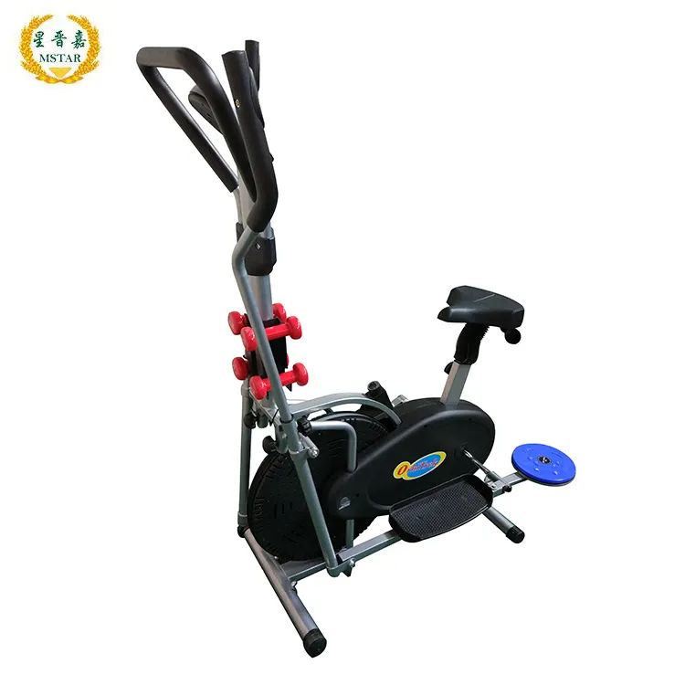 Dual action magnetic elliptical bike trainer with cross trainer elliptic