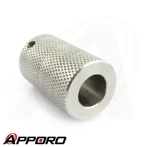 APPORO CNC Lathe Turning Part Stainless Steel 303 Knurled Hollow Shaft Drive Roller