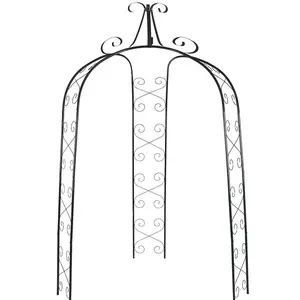 3-Sided Iron Garden Wedding Arbor Arch With Finial