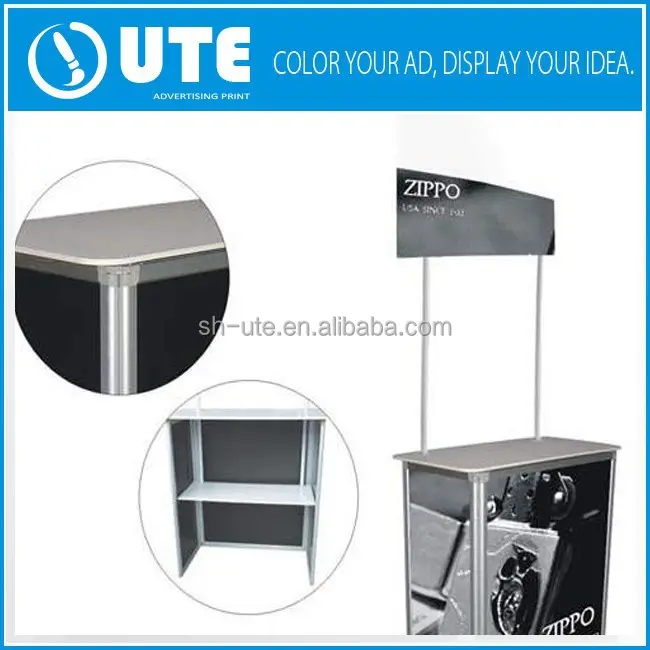 exhibition counter portable pop up counter promotion table, discount trade show displays