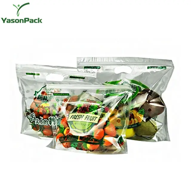 Benutzer definiertes gedrucktes Logo Tiefkühlkost Antifogging Frischer Kunststoff Zip Lock Obst Gemüse Verpackungs tasche