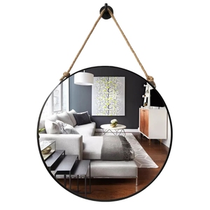 <span class=keywords><strong>Espejo</strong></span> de Baño Decorativo de Diseño Industrial con Marco de Metal Negro, Ecológico, de Aluminio con Cadena de Hierro, <span class=keywords><strong>50</strong></span> <span class=keywords><strong>cm</strong></span> de Diámetro, Venta al Por Mayor - Product Image 6
