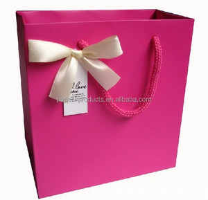 Caliente hecho a mano <span class=keywords><strong>al</strong></span> por menor de lujo de embalaje bolsa de papel de regalo con lazo de cinta - Product Image 1