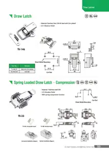 Loquet à ressort en acier inoxydable 304 TS-33A avec loquet - Product Image 5
