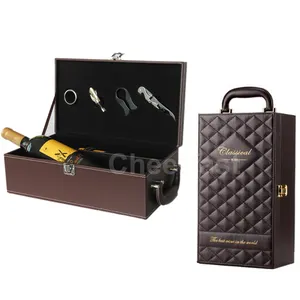 Die exquisite Luxus-Wein kiste aus PU-Leder mit luxuriösem Zubehör und doppelter Wein kiste mit Zubehör - Product Image 3