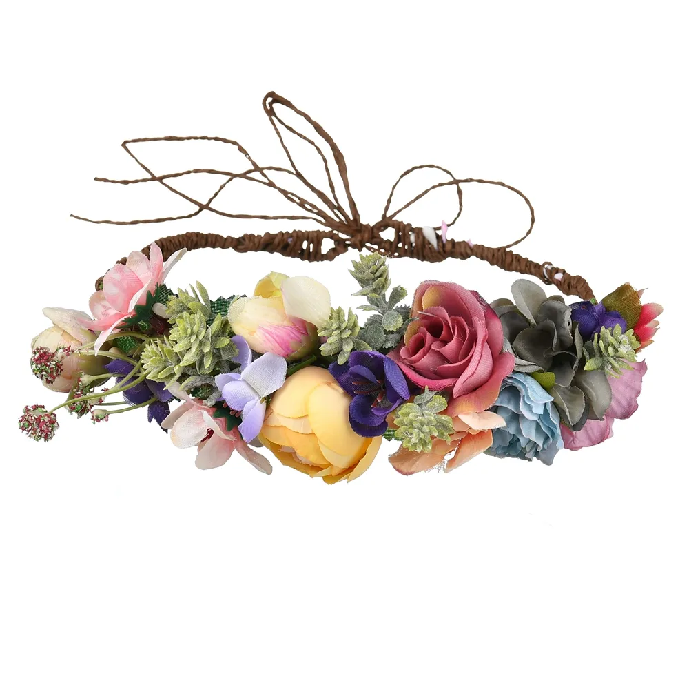 Hot sale dried flower Christmas flower head wreath for hair accessories Wedding flower headband