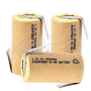 1.2 v 3500 mah batteria <span class=keywords><strong>nimh</strong></span> Industriale SC 1.2 V 3500 mAh NI-MH batteria ricaricabile con la saldatura perno di guida per strumenti di potere - Product Image 4