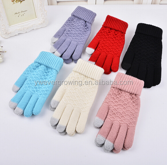 Модные акриловые перчатки, Лидер продаж от производителя, вязаные волшебные перчатки, милые сенсорные перчатки, дешевые зимние перчатки оптом