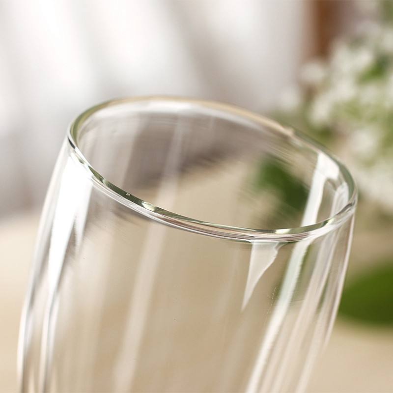 Haonai 240ml 360ml 450ml double wall borosilicate glass cup glass tea cup with wooden seal lid