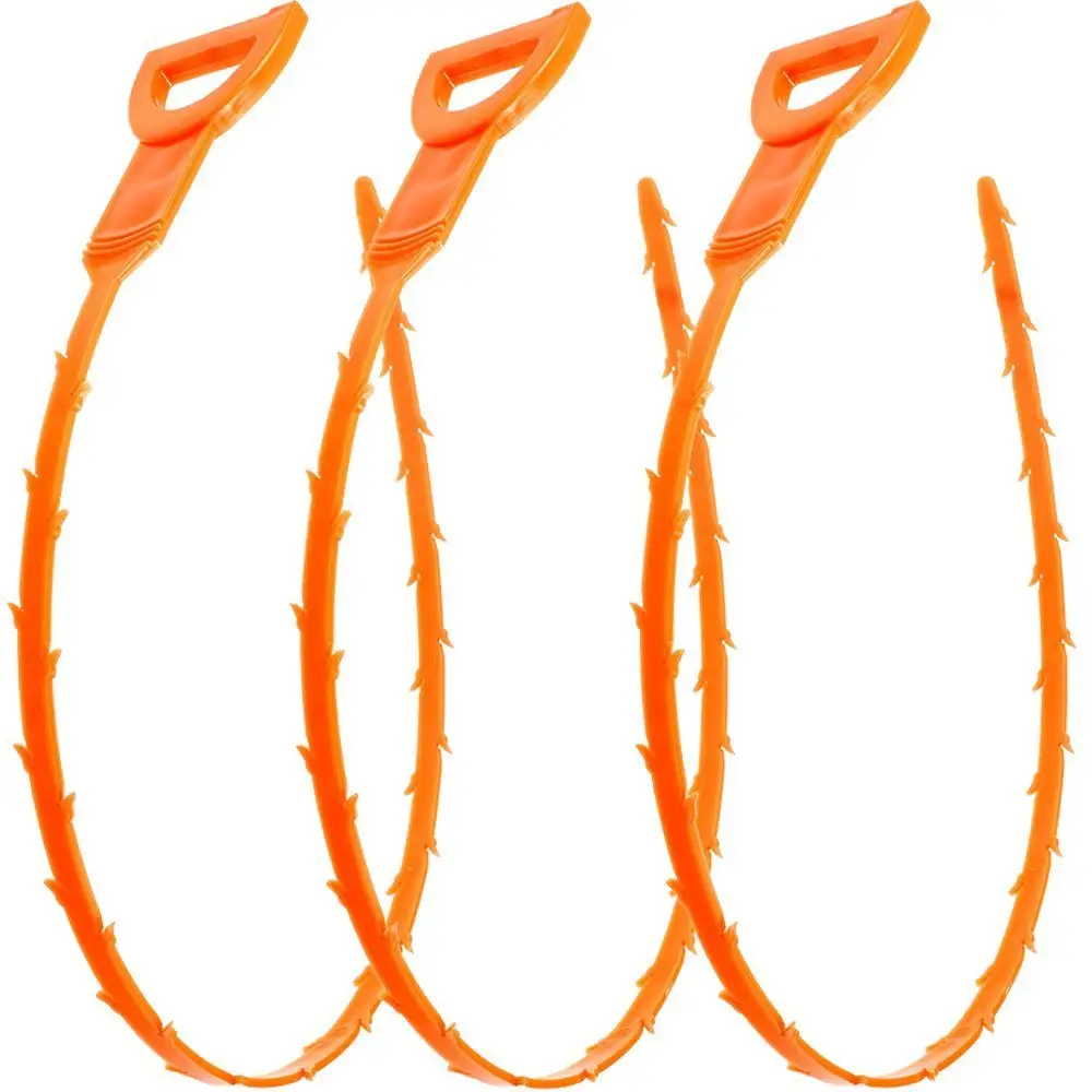 Lot de 3 outils de nettoyage pour enlever les bouchons de poils de serpent de 19.6 pouces