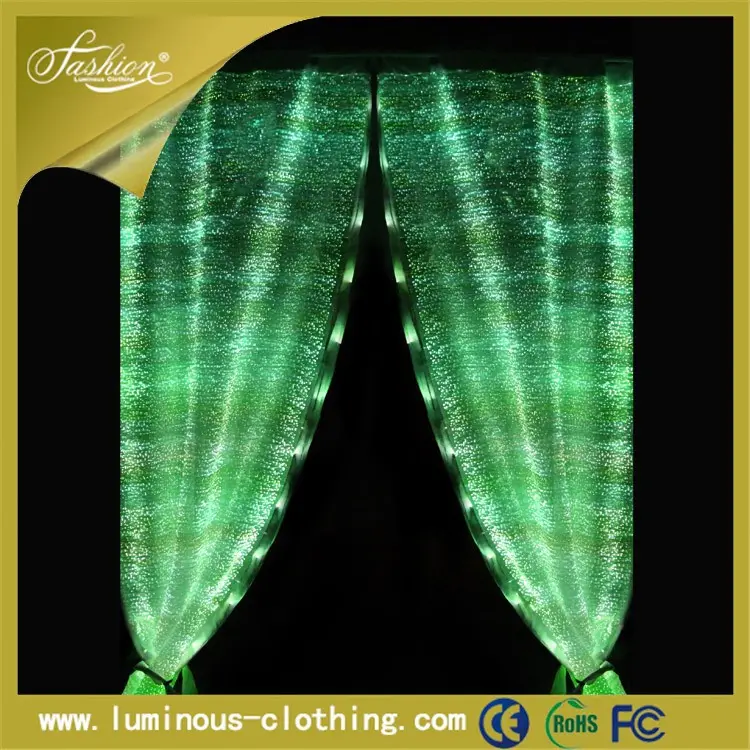 ホット発光光ファイバー織物の装飾ライトホテルルームの窓のカーテン