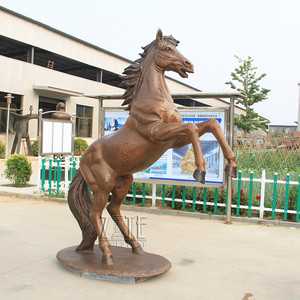 Custom Antique Garden Golden Animal Sculpture Fiberglass Resin Horse Statue - Product Image 3
