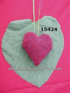 Haute vente meilleure qualité décorative noël suspendus coeur perles faites à la main noël suspendus - Product Image 2