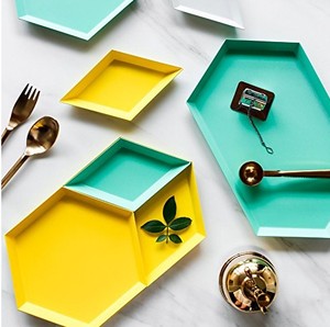 Losange <span class=keywords><strong>Assiette</strong></span> à <span class=keywords><strong>Dessert</strong></span> Assiettes À Pain En Métal Steak Plat <span class=keywords><strong>Assiette</strong></span> Petit-Déjeuner Plateau de <span class=keywords><strong>Service</strong></span> - Product Image 2
