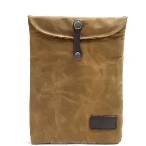 Darbeye balmumu tuval dizüstü bilgisayar kılıfı kılıf Tablet evrak çantası taşıma çantası
