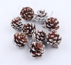 Natural Frosted Pine Cone Christmas Tree Hanging Ornament