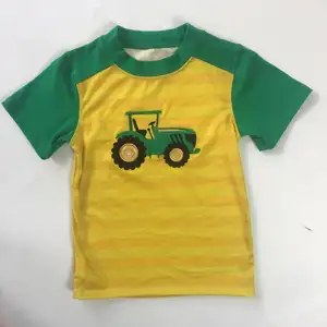 custom embroidery design baby clothes little boy remake tractor boutique shirt kids t shirt