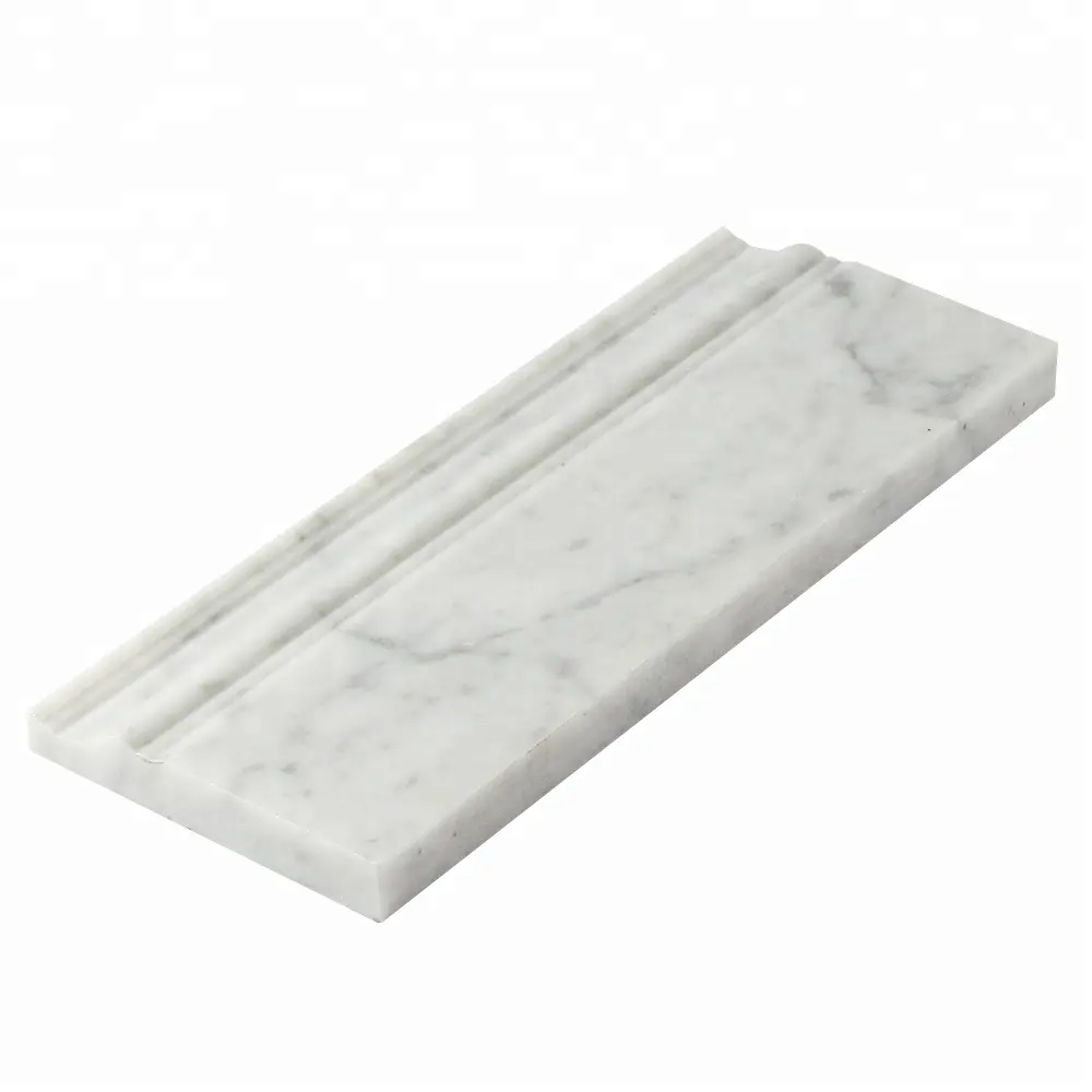 Italia marmo Artificiale battiscopa assetto per porta o finestra surround Bianco Carrara marmo Lucido 5 "X12" X3/ 4 "battiscopa stampaggio
