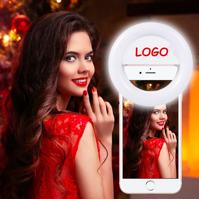 Custom RK14 Selfie Light Round Clip On Phone Camera Selfie Ring Flash Light For Mobile Phone