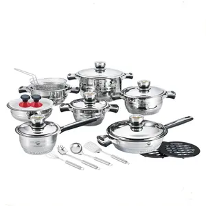 Commercio all'ingrosso della fabbrica Del Sud Africa mercato royal 22pcs pentolame in acciaio inox set MSF-3659