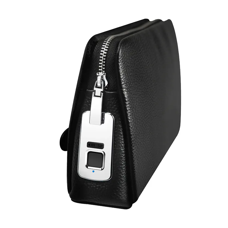 Bag Men BUBM Custom Unique Anti Theft Business Man Fingerprintocks Zipper Leather Bags Clutch Purse Handbags