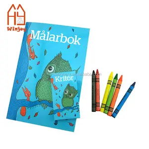 Buku mewarnai kustom buku mewarnai anak dan krayon, cetakan Mini buku warna mengisi mainan gambar krayon