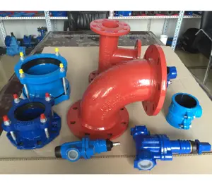 Ductile Iron Pipe Coupling DCI Ductile Cast Iron Wide Range Flexible Coupling And Flange Adaptor For Pipes Ductile Iron Pipe Fitting